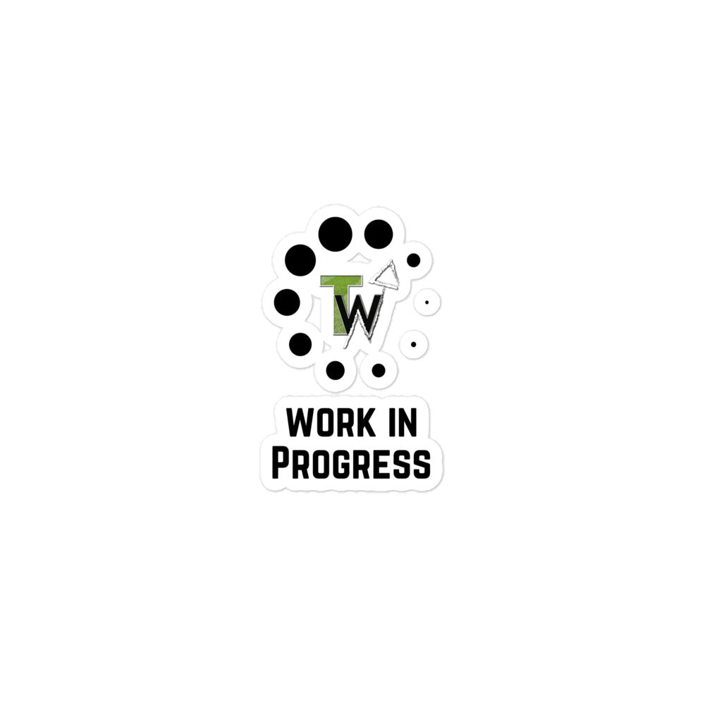 Work in Progress Sticker with Logo